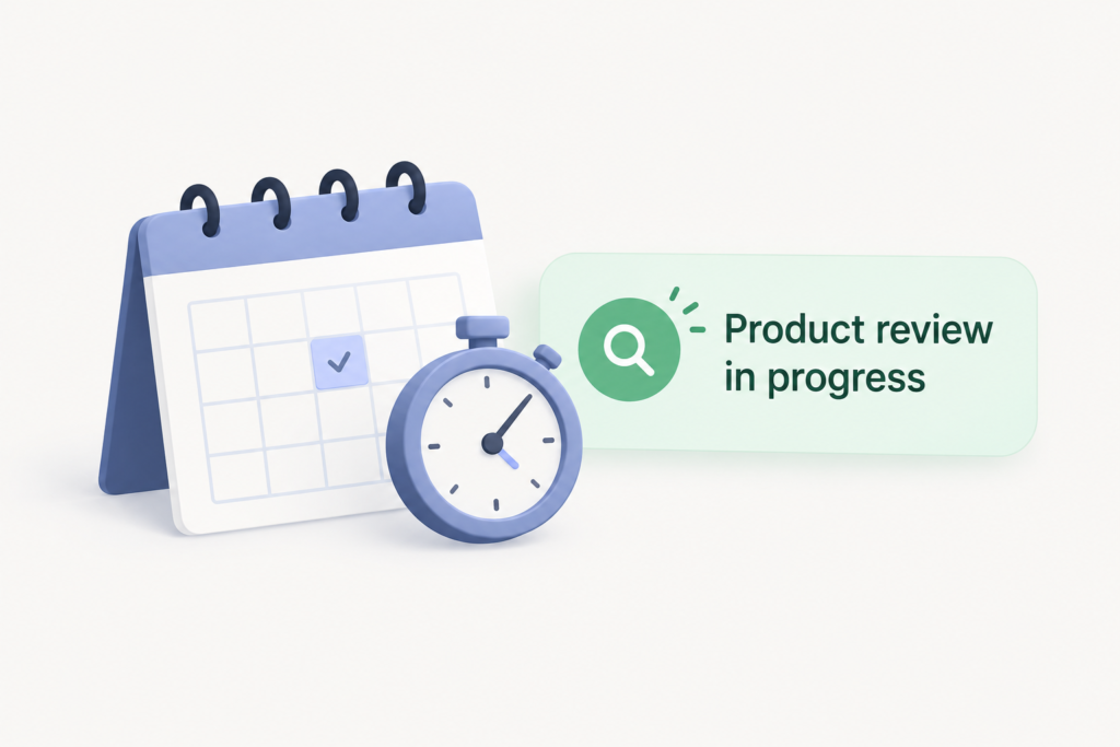Calendar and stopwatch showing Merchant of Record approval wait times